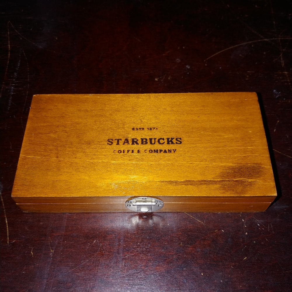 Starbucks Wooden Chocolate Box 1971 Abbey Mug Logo - Collectors Item